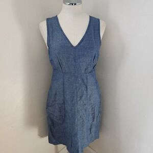 Freedom Trail by Kyodan Sleeveless Denim Dress V Neck Casual Summer Dress